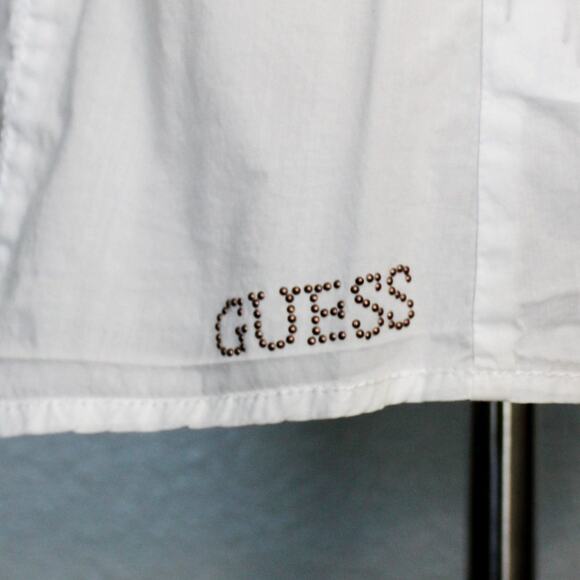Guess Sleeveless Embellished Button Down Shirt Size L - Picture 5 of 10